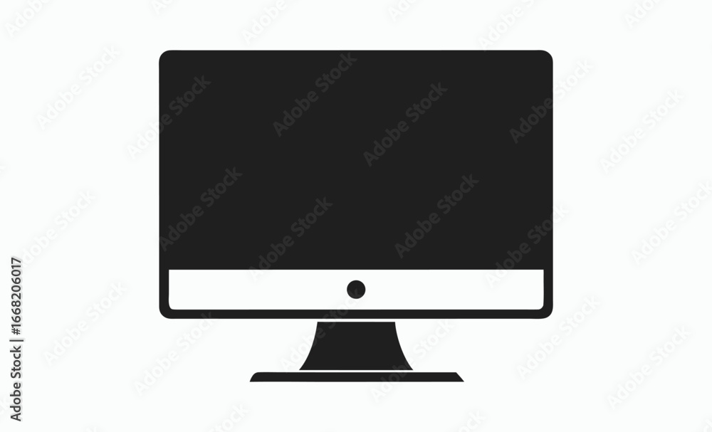 Fototapete computer monitor silhouette, transparent png available computer monitor vector icon in black and whi