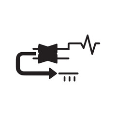 Direct and alternating current AC and DC convert symbol sign, vector illustration, isolate on white background. AC to DC convert.