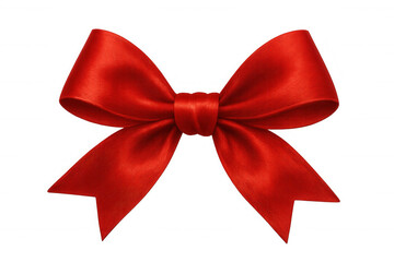 Naklejka premium Elegant red ribbon tying decorative bow, symbolizing celebration and festivity against translucent backdrop