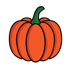 Orange Pumpkin Cartoon Illustration
