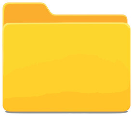 Obraz premium Vibrant yellow folder vector - bright file organization, plain design, minimal concept