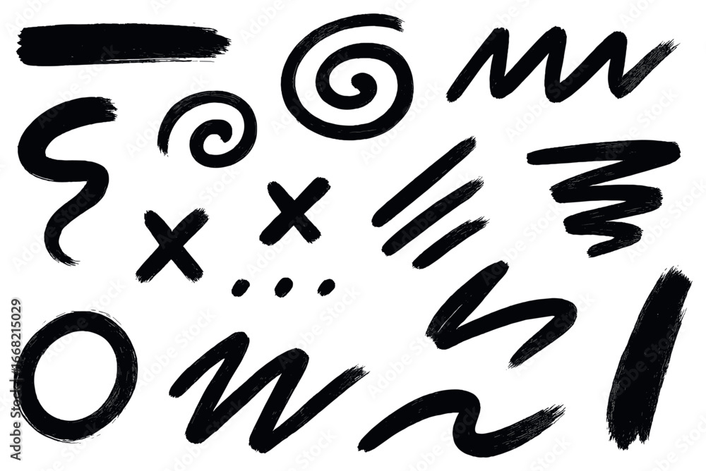 Poster dynamic ink patterns: expressive brush strokes and swirls for creative designs