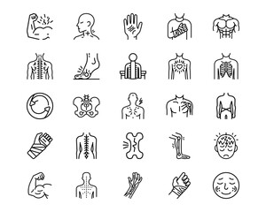 Body Ache Line Vector Icons