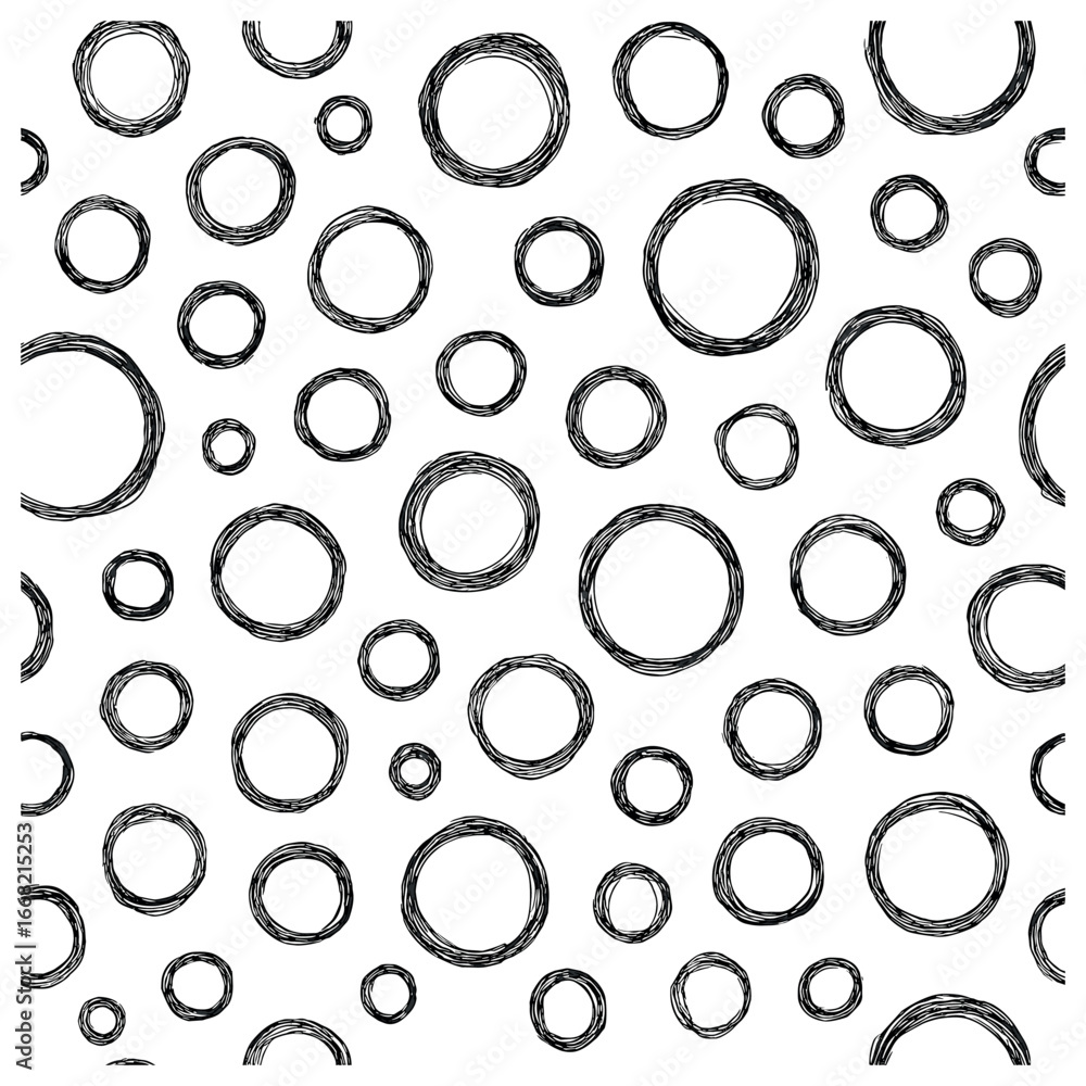 Poster spontaneous circle pattern vector | abstract geometric rhythmic design for art and graphic projects