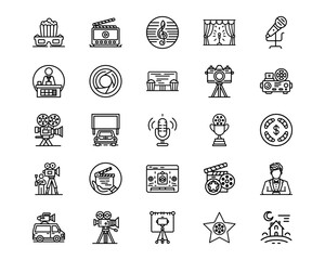 Cinema Line Vector Icons