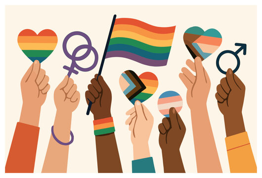 Unity in diversity vector: celebrating lgbtqia+ community with pride and inclusion