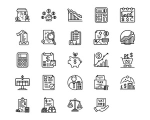 Accounting Line Vector Icons