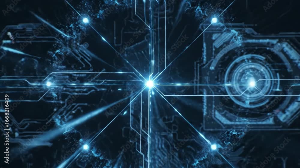 Poster futuristic high-speed network - abstract digital background depicting a futuristic internet network 