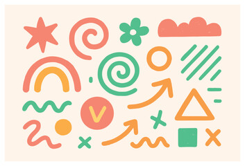 Colorful abstract icons vector for creative design and art projects