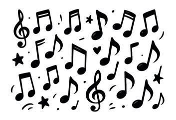 Musical notes vector | playful melody, rhythmic symbols, harmonious tune, holiday cheer