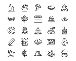 Autumn Line Vector Icons