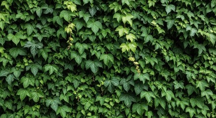 Obraz premium Lush green ivy wall creating a natural texture with climbing leaves