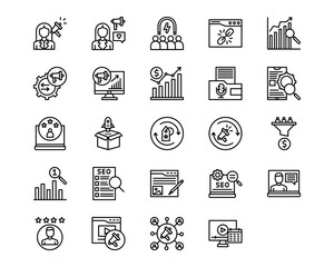 Marketing Line Vector Icons