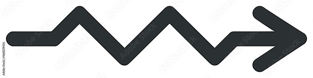 Poster zigzag arrow vector design for direction and navigation | simple black arrow symbol