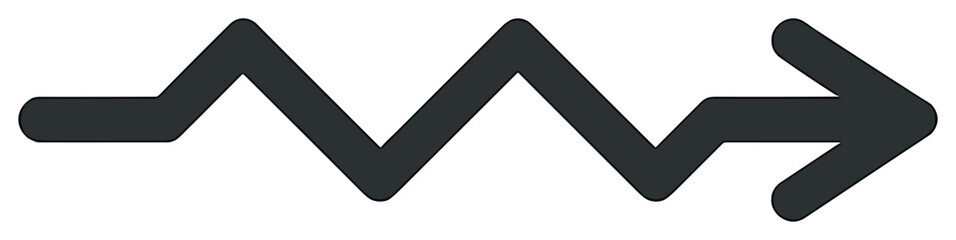 Fototapeta premium Zigzag arrow vector design for direction and navigation | simple black arrow symbol