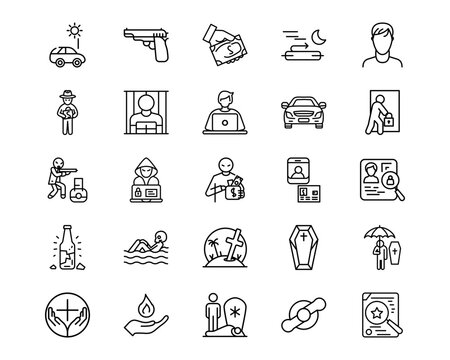 Prison Line Vector Icons