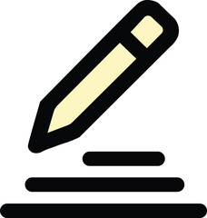Pencil Icon Minimal Flat Vector Symbol for Writing and Creativity