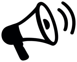 Megaphone vector icon for communication, announcement, and marketing concepts