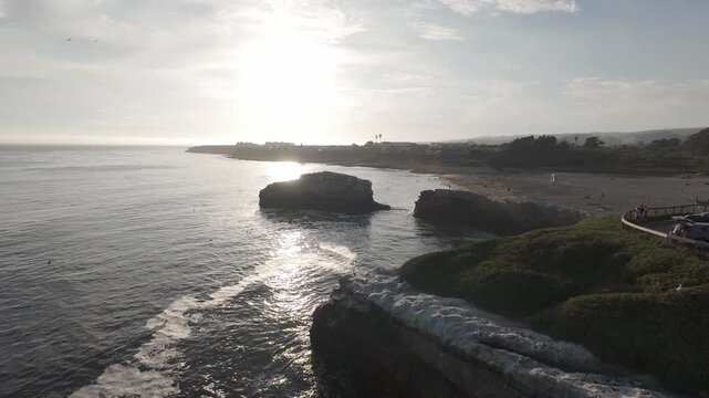 Santa Cruz Coastline Sunset Aerial Drone Shot in RAW LOG
