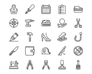 Shoemaker Line Vector Icons