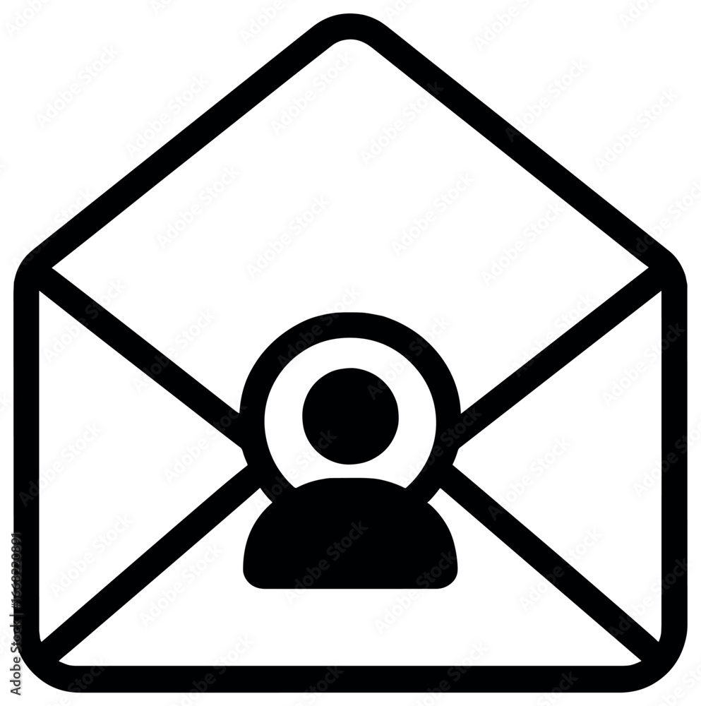Fototapete Email icon design vector: simple compose message graphic for web and app ui