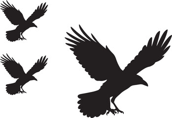 Fototapeta premium birds stickers in silhouette.