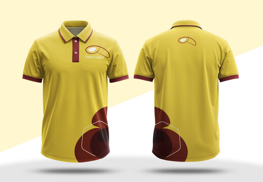 Yellow Color Polo T Shirt Templates Design