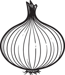 Onion Shape Silhouette in Black | Vector Illustration Artwork