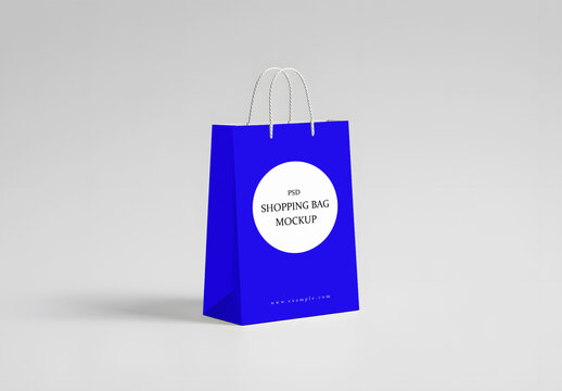 Blue Shopping Bag Mockup for Branding