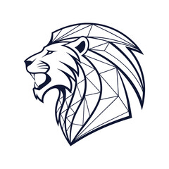 Roaring lion head side profile tribal logo   © SHAHNAZ