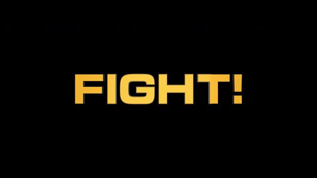 FIGHT!の文字が手前から飛び込んでくる,CG,3D,金色,ボクシング,スポーツ,格闘技,対戦,試合開始,アルファチャンネル,
FIGHT! text bursts in from the foreground, CG, 3D, gold, boxing, sports, martial arts, match, match start, alpha channel