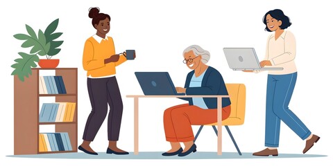 Obraz premium Office teamwork illustration