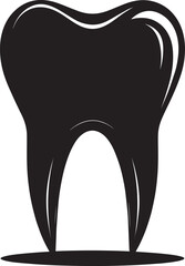 Tooth Silhouette in Black | Dental Care Vector Illustration