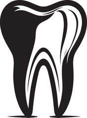Tooth Silhouette in Black | Dental Care Vector Illustration