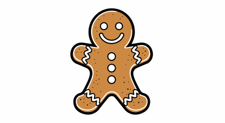 Obraz premium Gingerbread Man Illustration Festive Holiday Treat with Cute Details