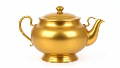 golden kettle on the white  