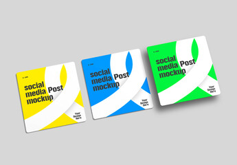 Colorful Social Media Post Mockups Collection