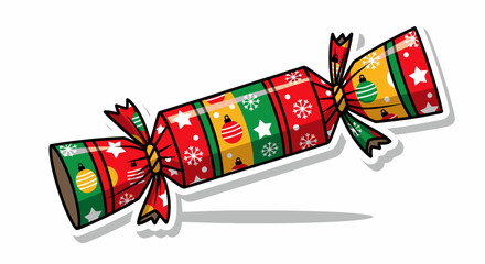 Festive Christmas Cracker A Colorful Holiday Treat Illustration