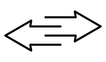 Double line arrow icon. Direction symbol. Vector illustration isolated on white.