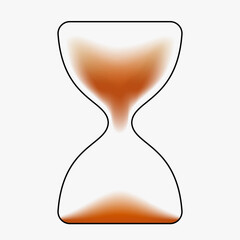 Sand clock silhouette. Creative minimal composition with gradient blurred and line elements. Modern abstract fashion vector illustration.