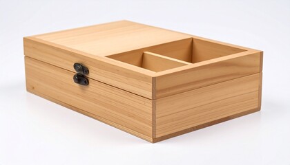 wooden box isolated on white