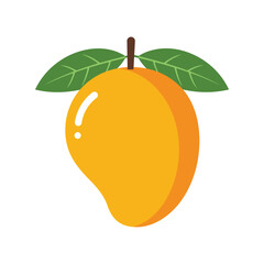 Ripe mango fruit vector illustration tropical sweet food healthy organic produce