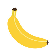 Bright yellow banana illustration fresh tropical fruit healthy food isolated vector graphic
