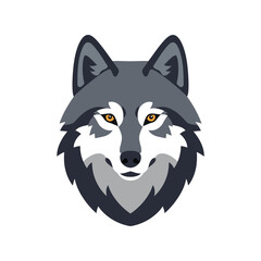 Wolf head vector illustration wild animal portrait canine mascot forest creature nature icon isolated eps graphic