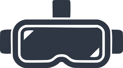 Dark blue virtual reality headset icon vr goggles immersive technology