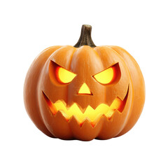 A menacing jack-o'-lantern with glowing eyes and a sinister grin, perfect for Halloween. background removed