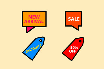 Sale Discount Offer Tags and New Arrival Labels