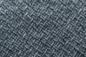 Close-Up Macro of Cool Gray Tweed Fabric Showing Detailed Woven Wool Textile Pattern for Fashion and Upholstery