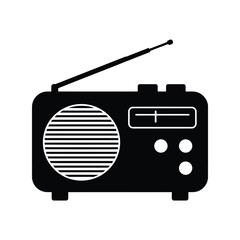 Retro radio vector illustration vintage broadcast receiver classic audio device old technology icon isolated eps graphic