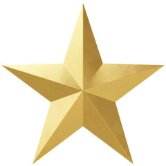Fototapeta premium Gold Star Illustration On Transparent Background Ideal For Awards Celebration